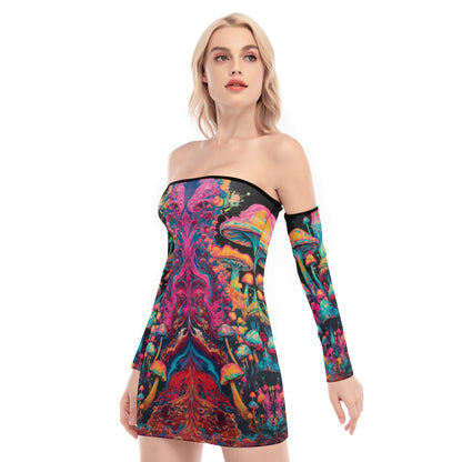 Mushroom Master Off-shoulder Back Lace-up Dress