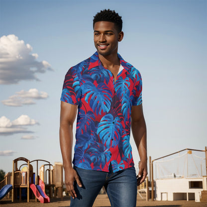 Electric Monstera Hawaiian Shirt