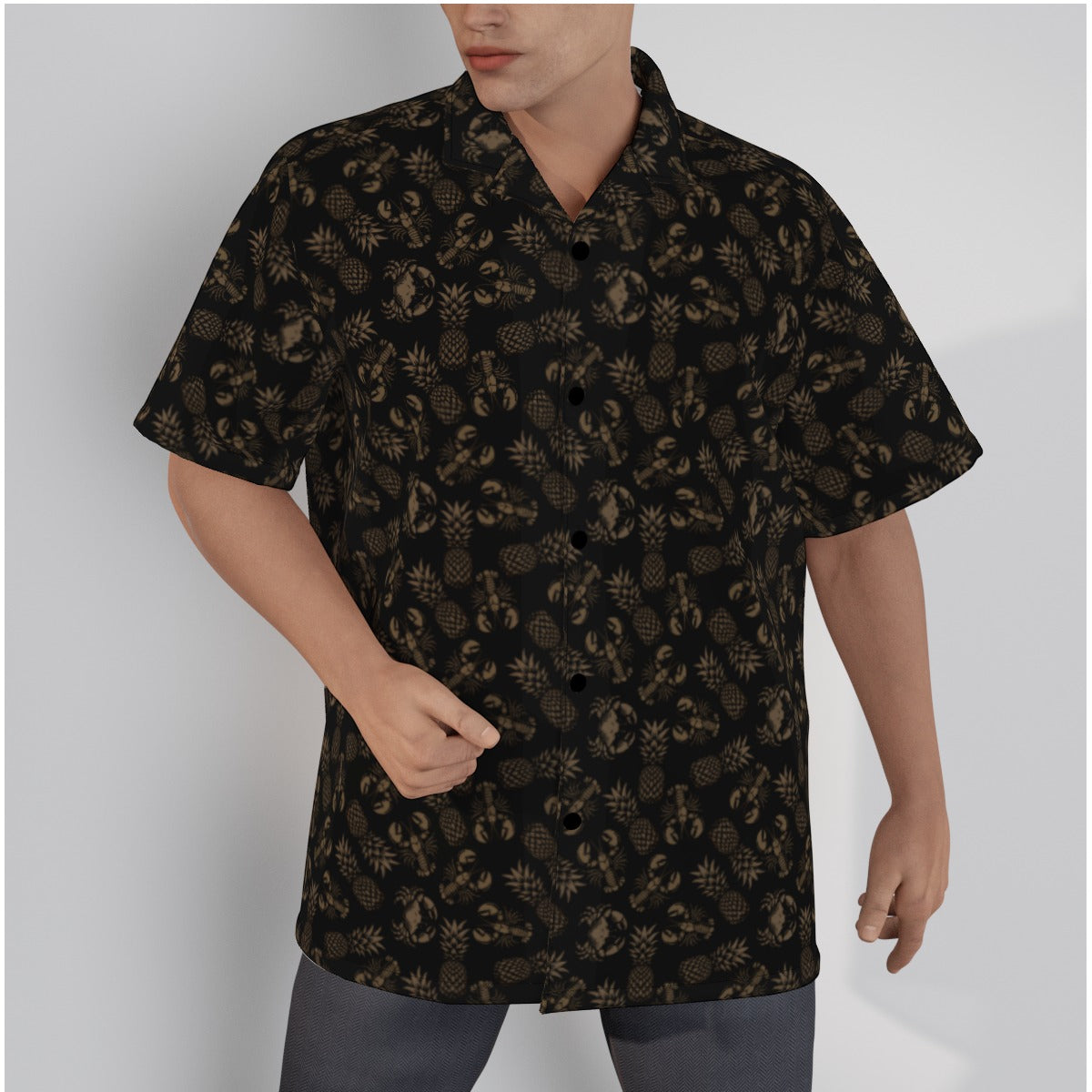 Lobster, Crab, and Pineapple Button Up