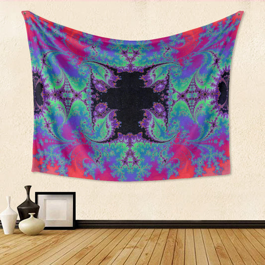 Neon Fractal Flow Tapestry