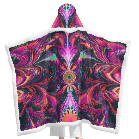 Fractal Fever Hoodie Blanket