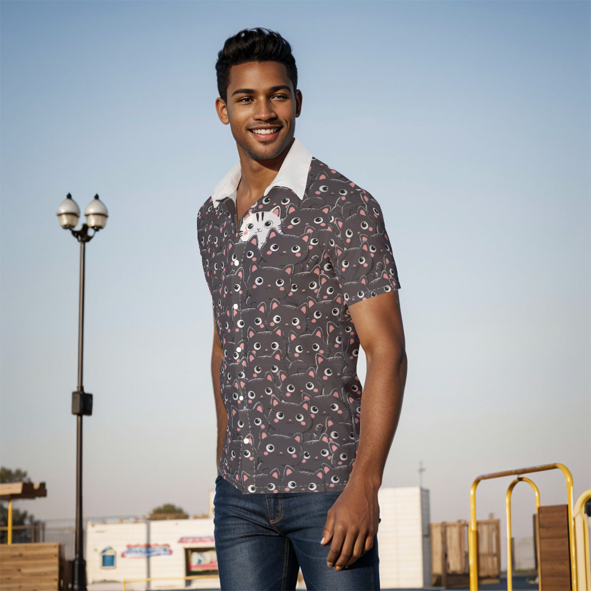 "Uniqkitty" button-up