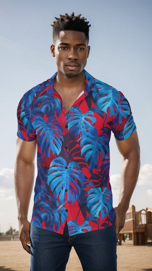 Electric Monstera Hawaiian Shirt