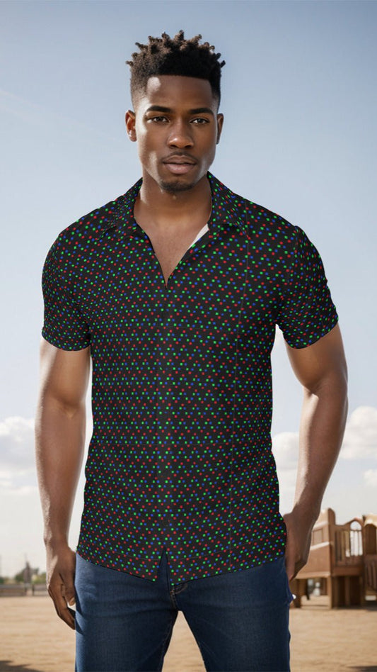 RGB Pixels Button-Up