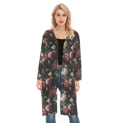 Classic Floral Long Sleeve Mesh Cardigan