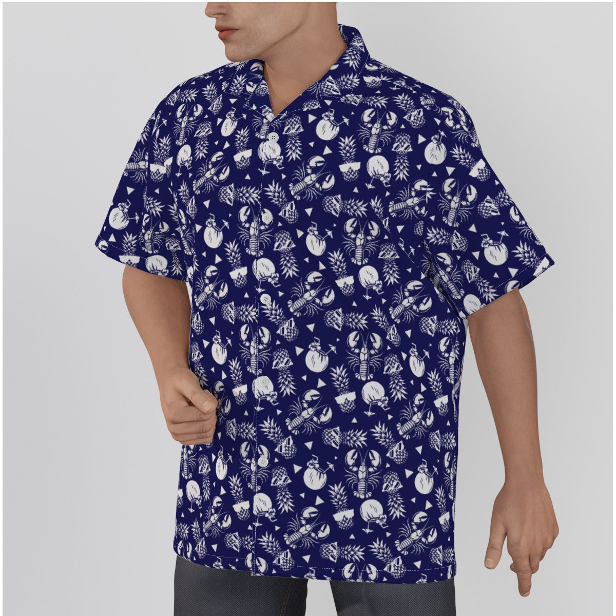 Lobster, Pineapple, and Coconut Summer Button-up