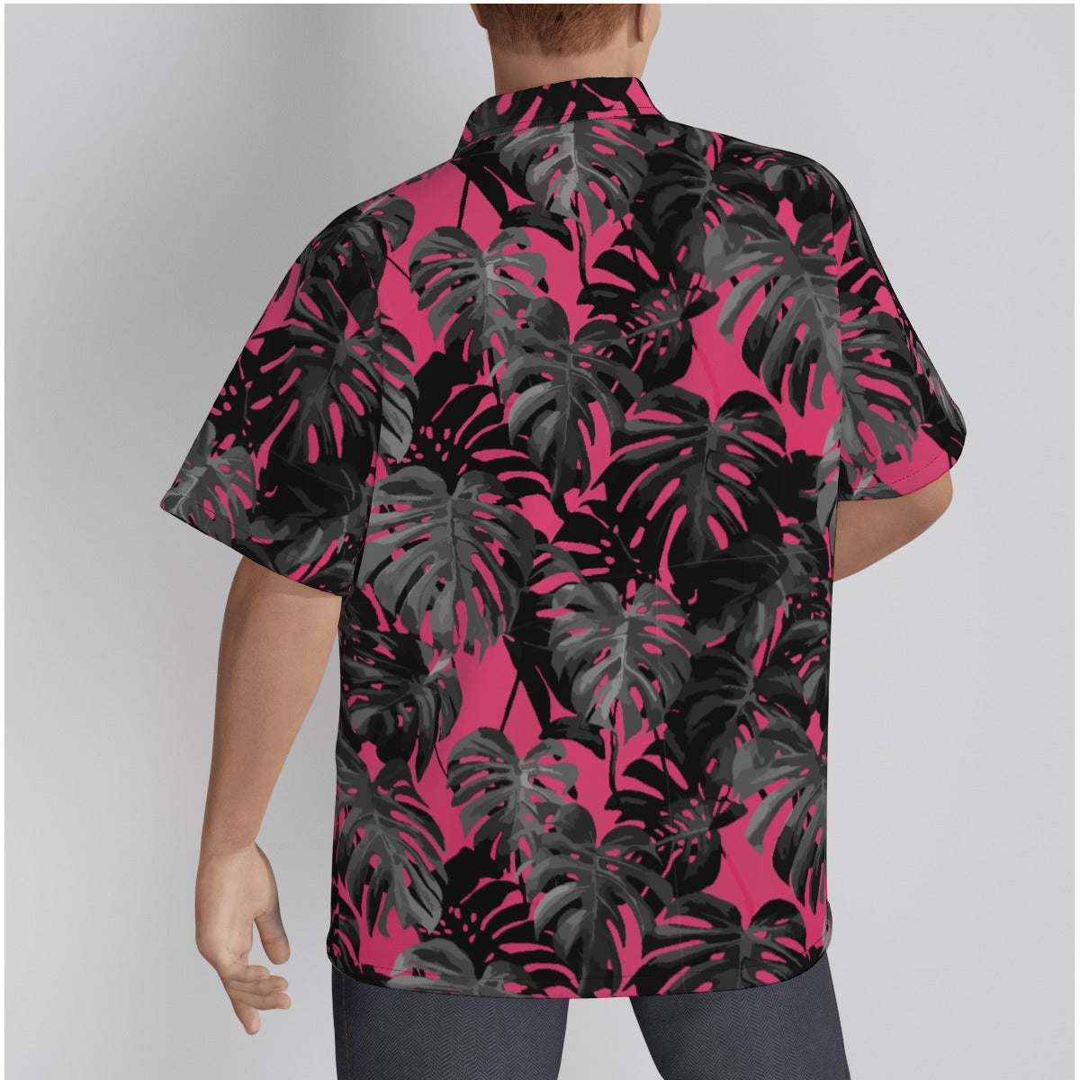 Monstera - Pink and Slate Button-Up