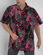 Monstera - Pink and Slate Button-Up
