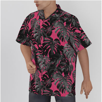 Monstera - Pink and Slate Button-Up